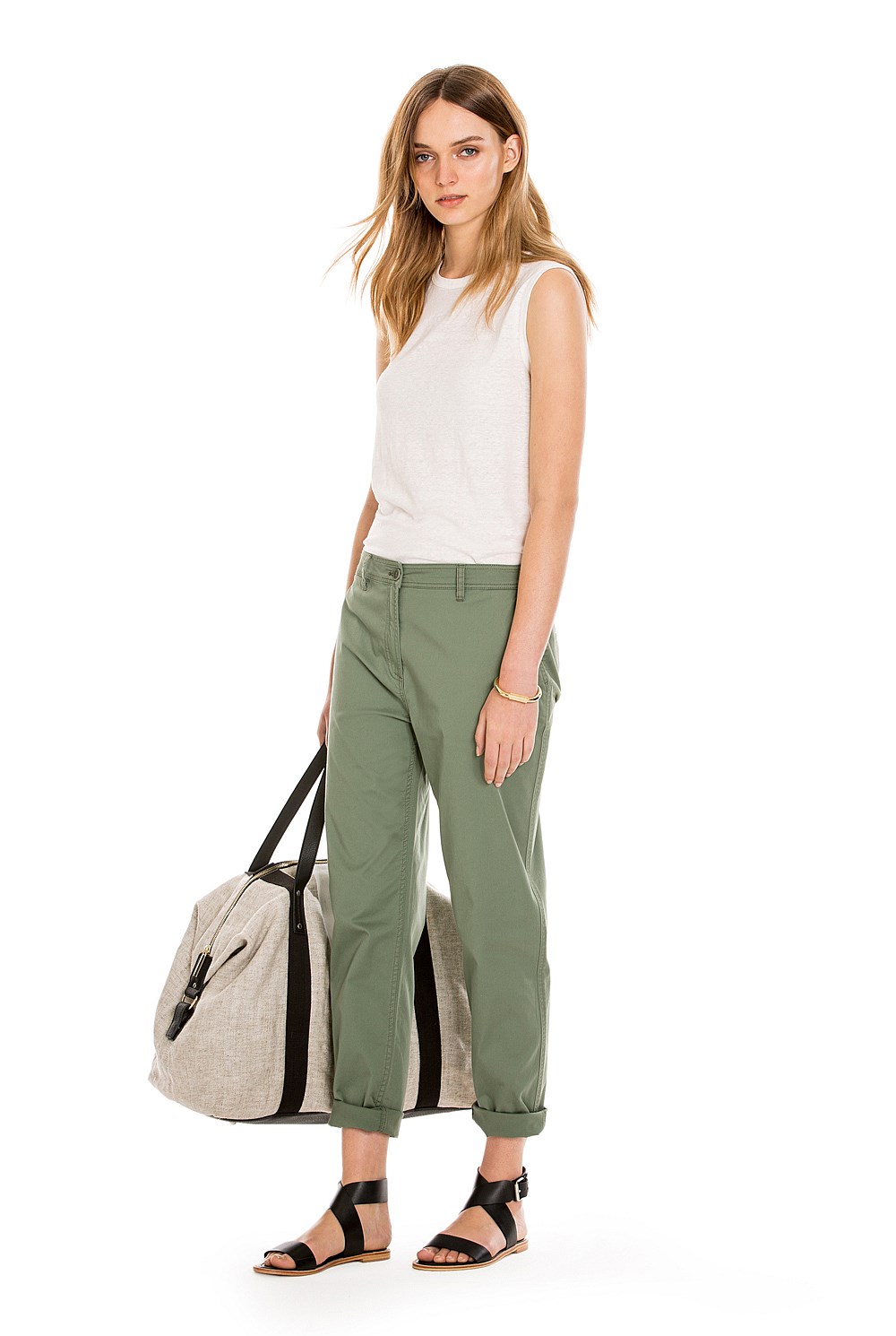 Linen Crew Neck Tank