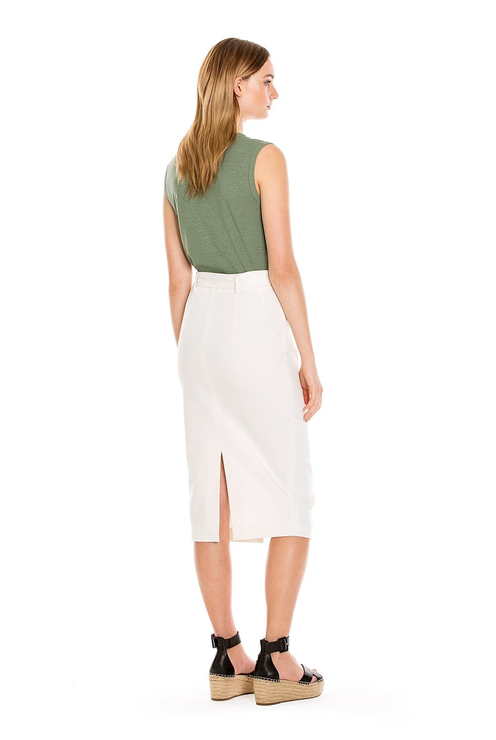 Linen Crew Neck Tank