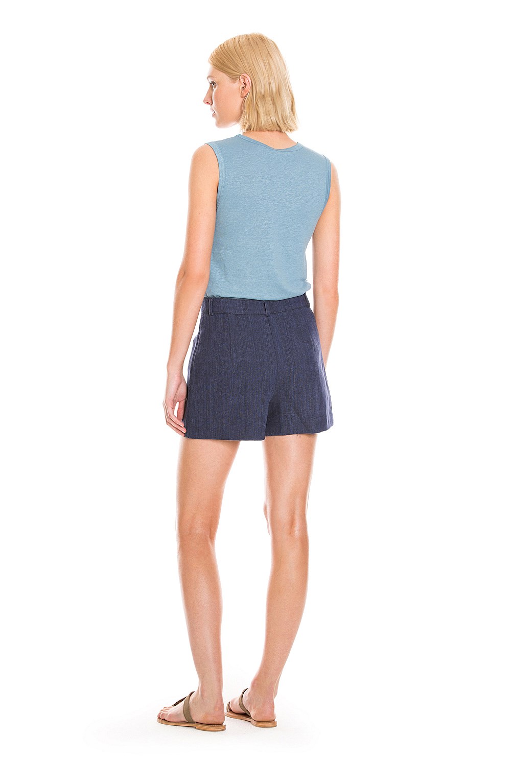 Linen Crew Neck Tank