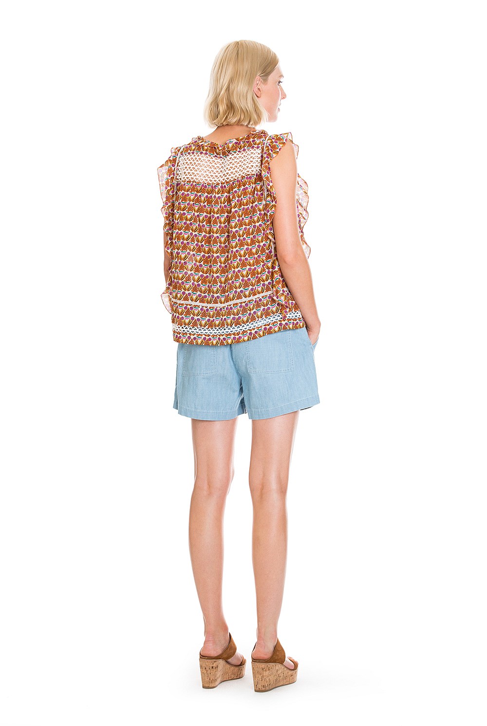 Textured Chambray Short