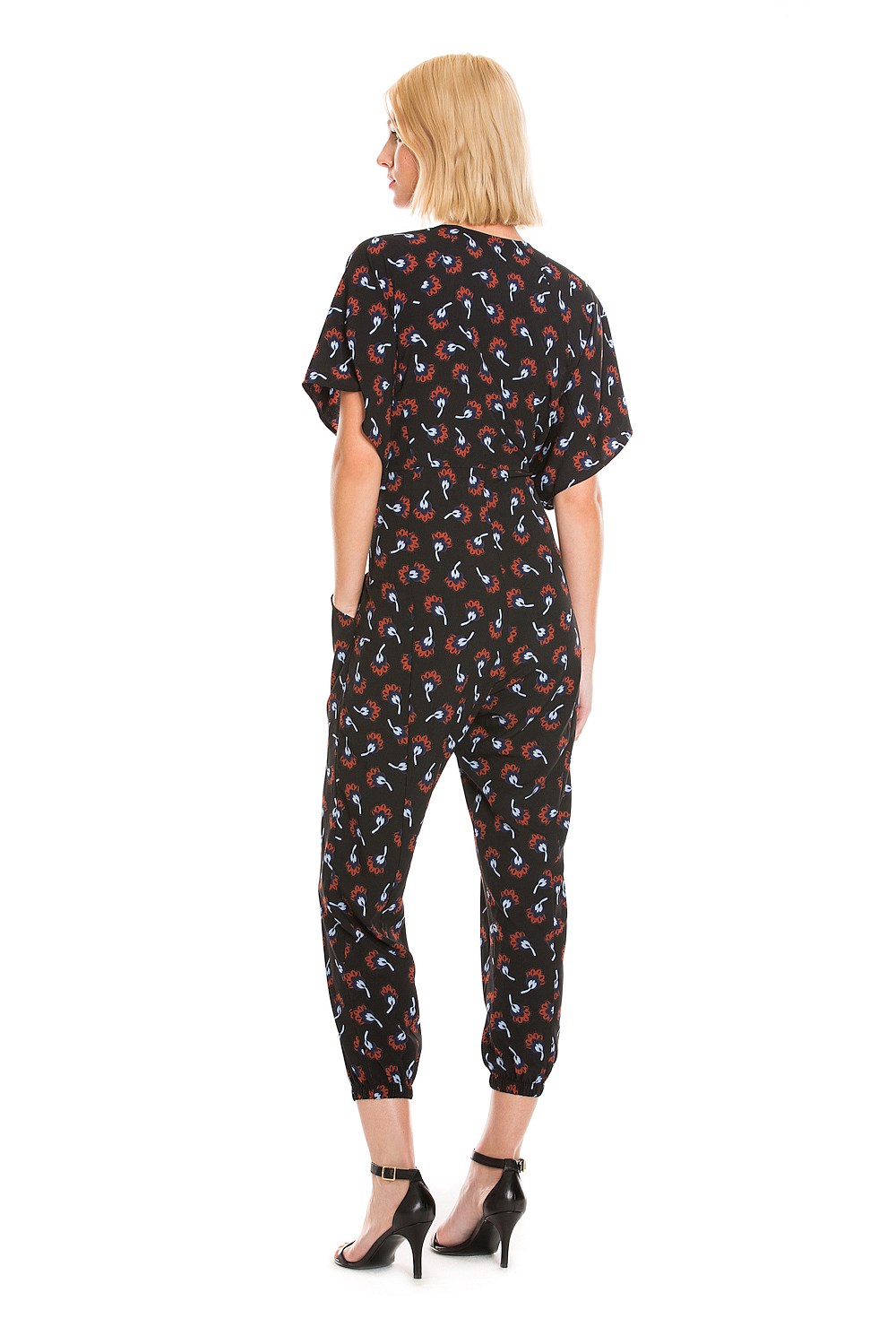 Print Tie Waist Jumpsuit