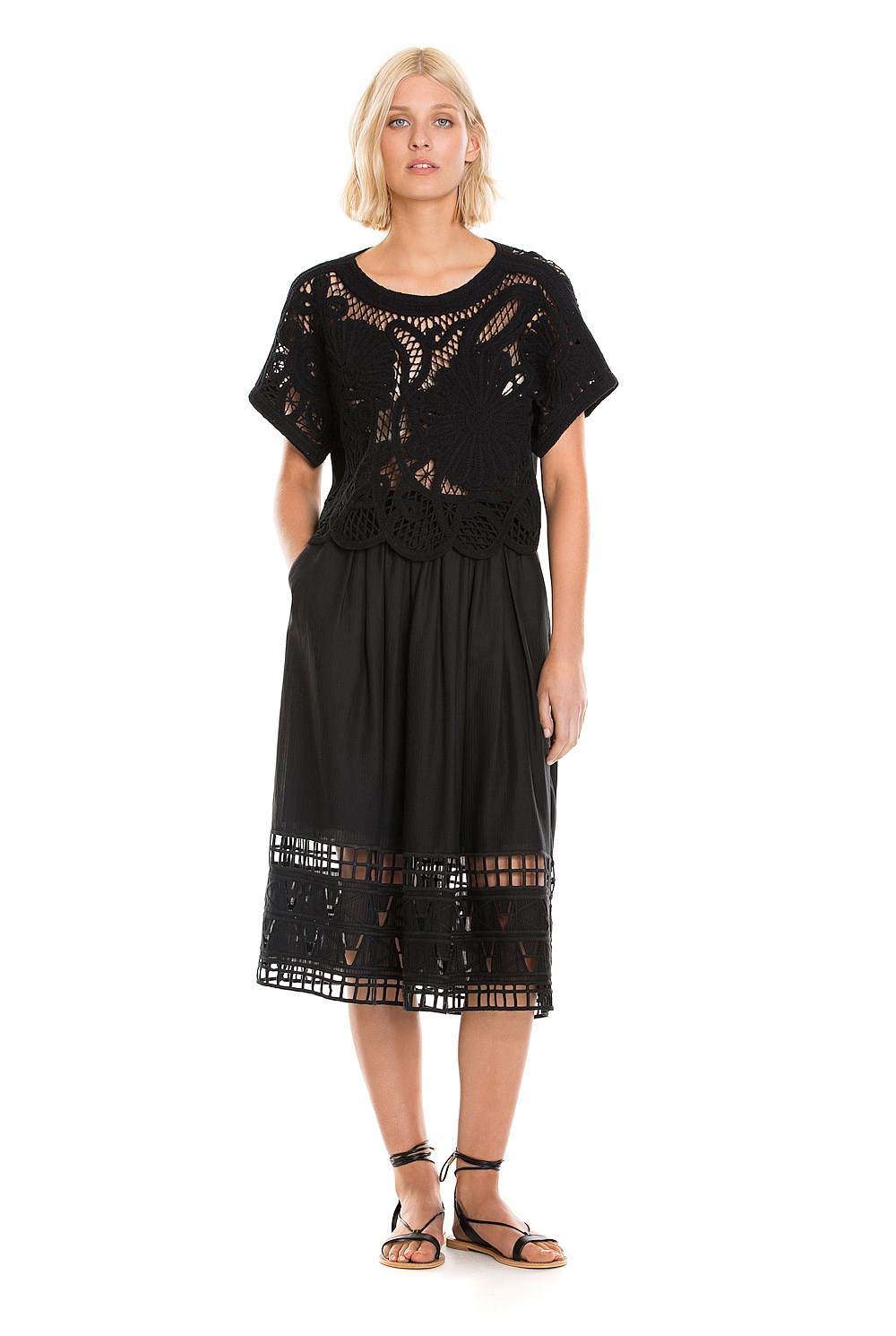 Embroidered Hem Detail Skirt