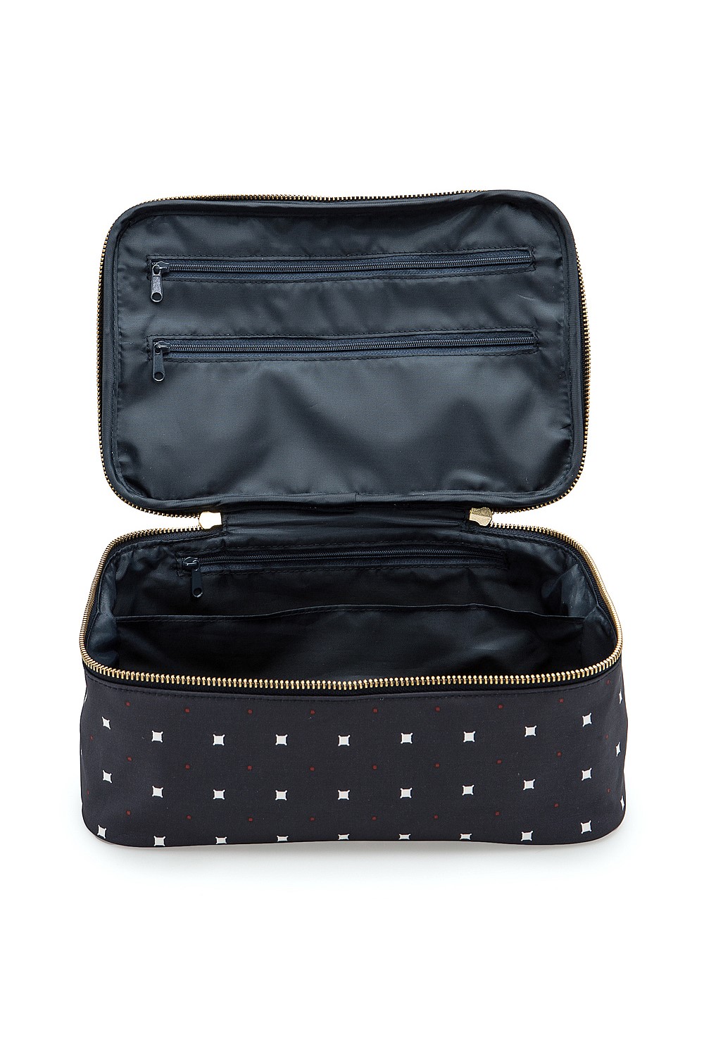 Block Pattern Large Cosmetic Bag