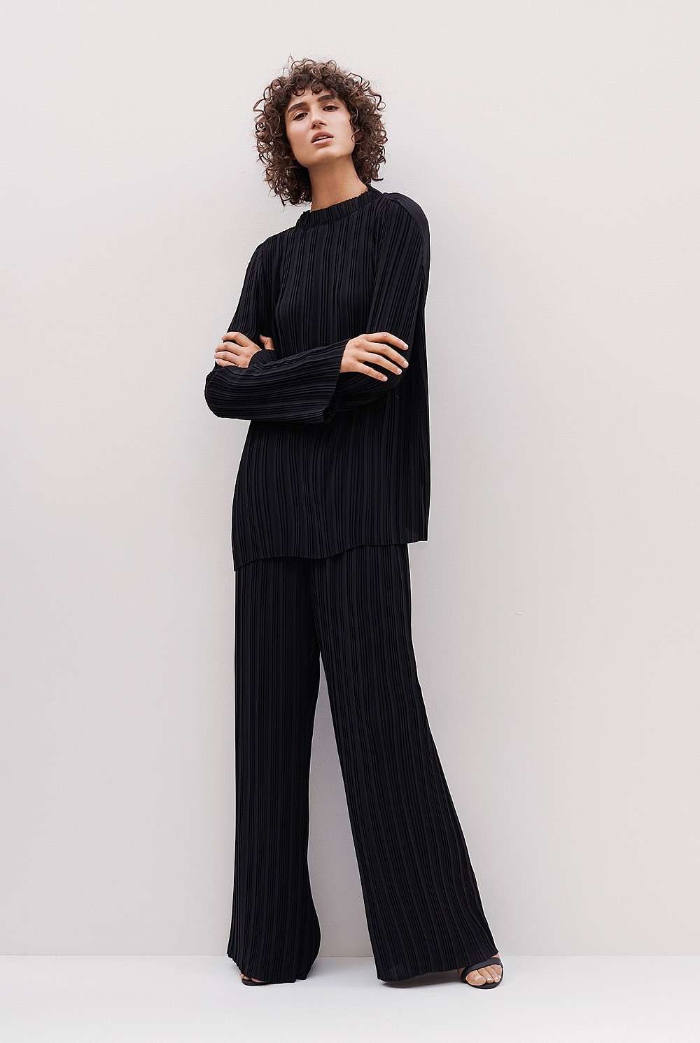 Pleated Fluted Sleeve Top