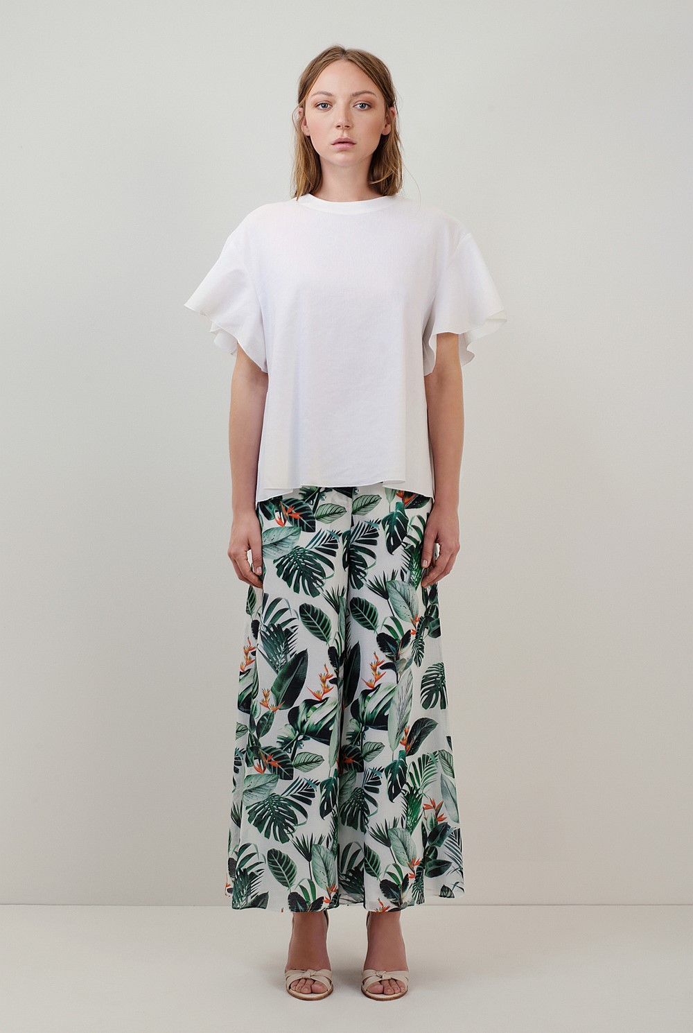 Sheer Print Culotte