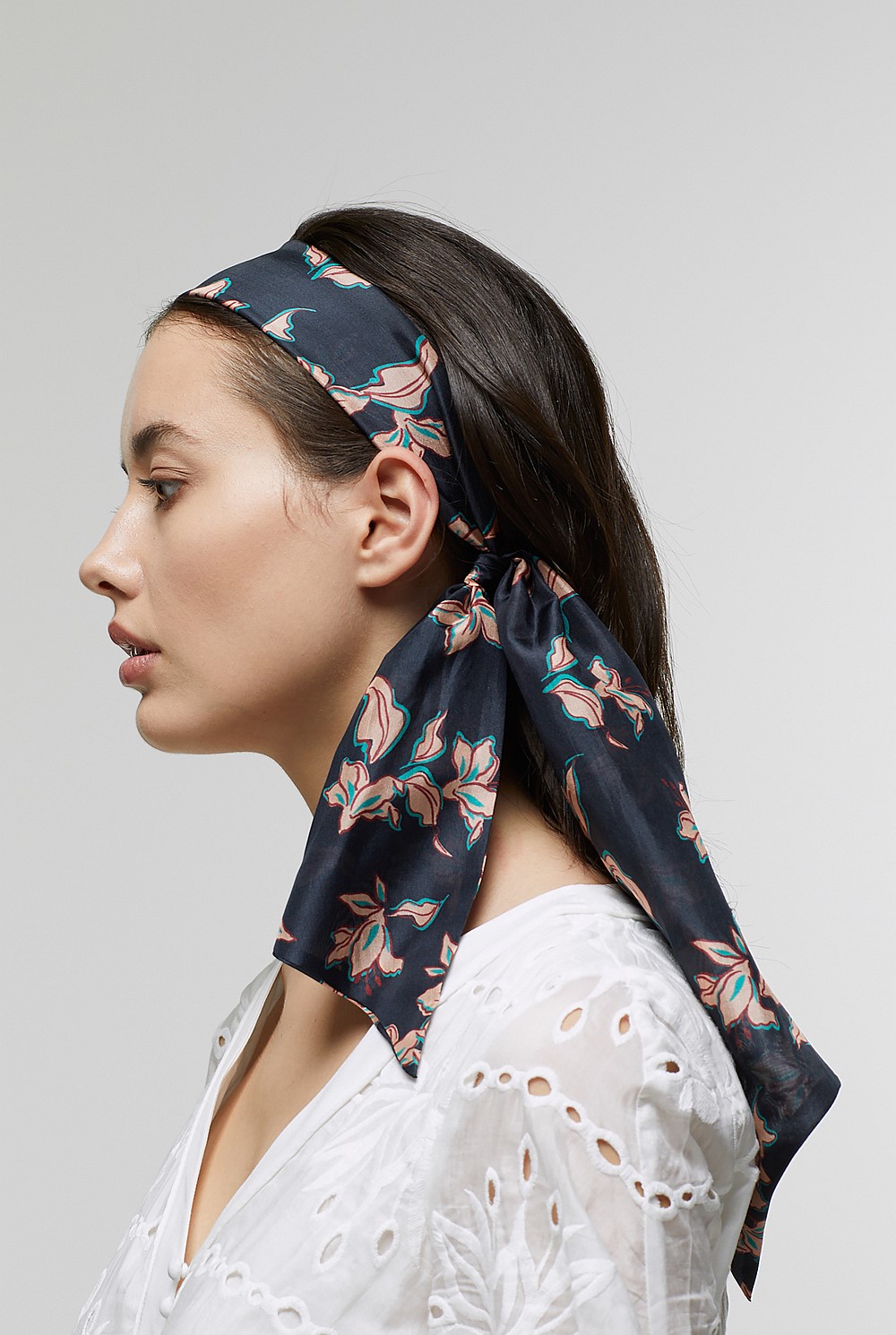 Spring Floral Silk Scarf