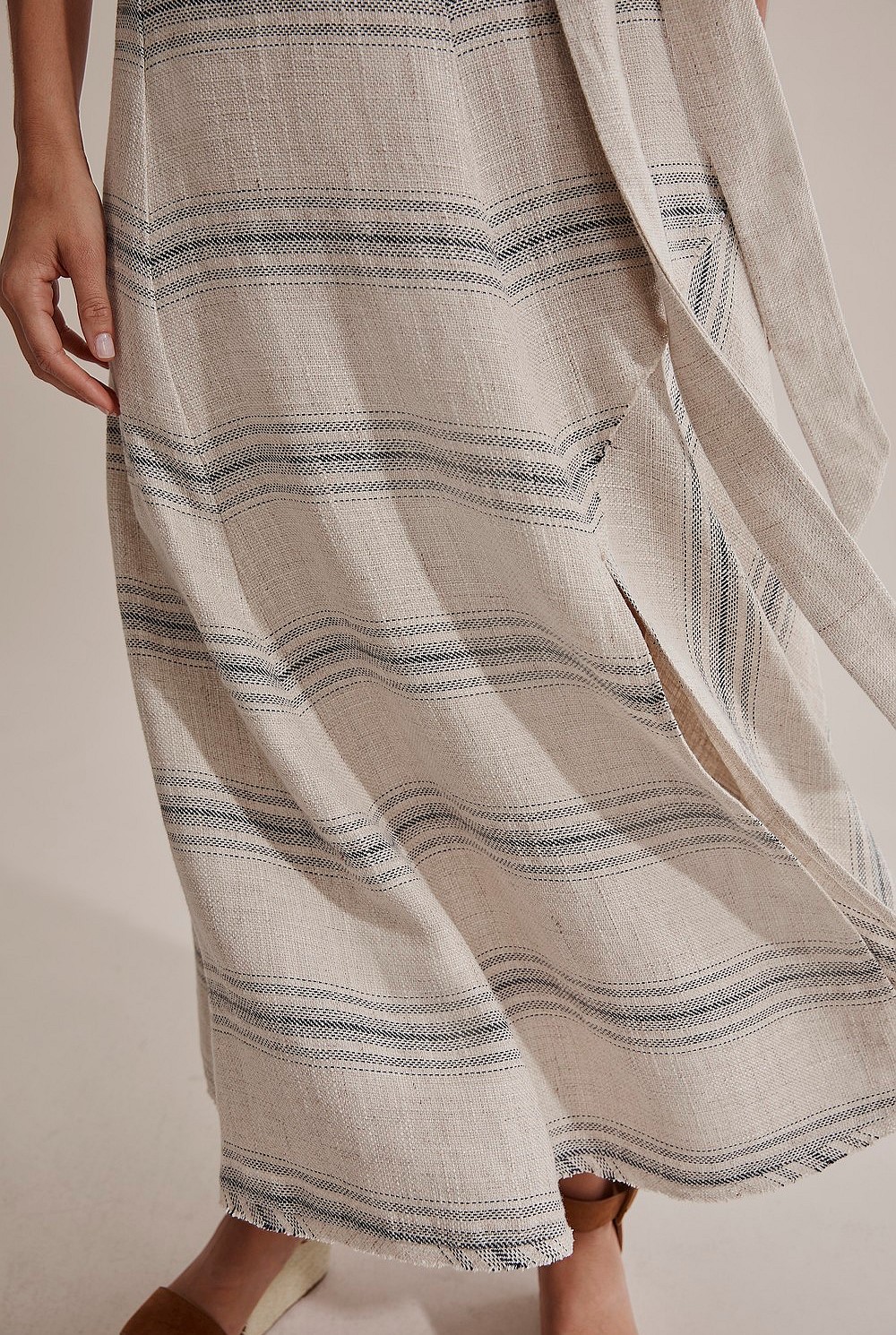 Frayed Midi Skirt