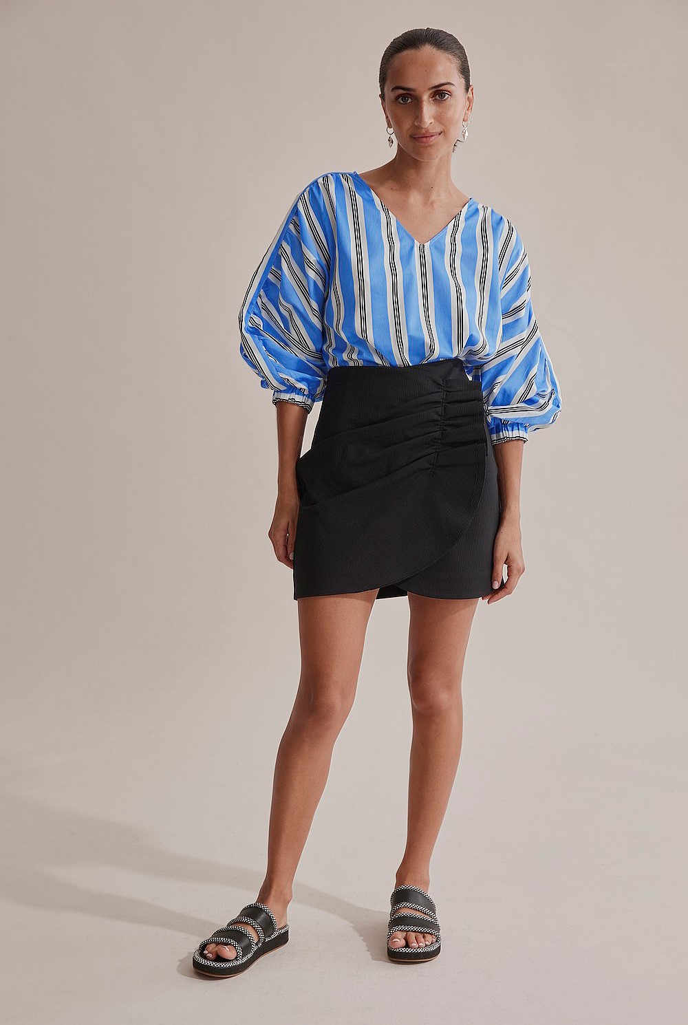 Gathered Ponte Skirt