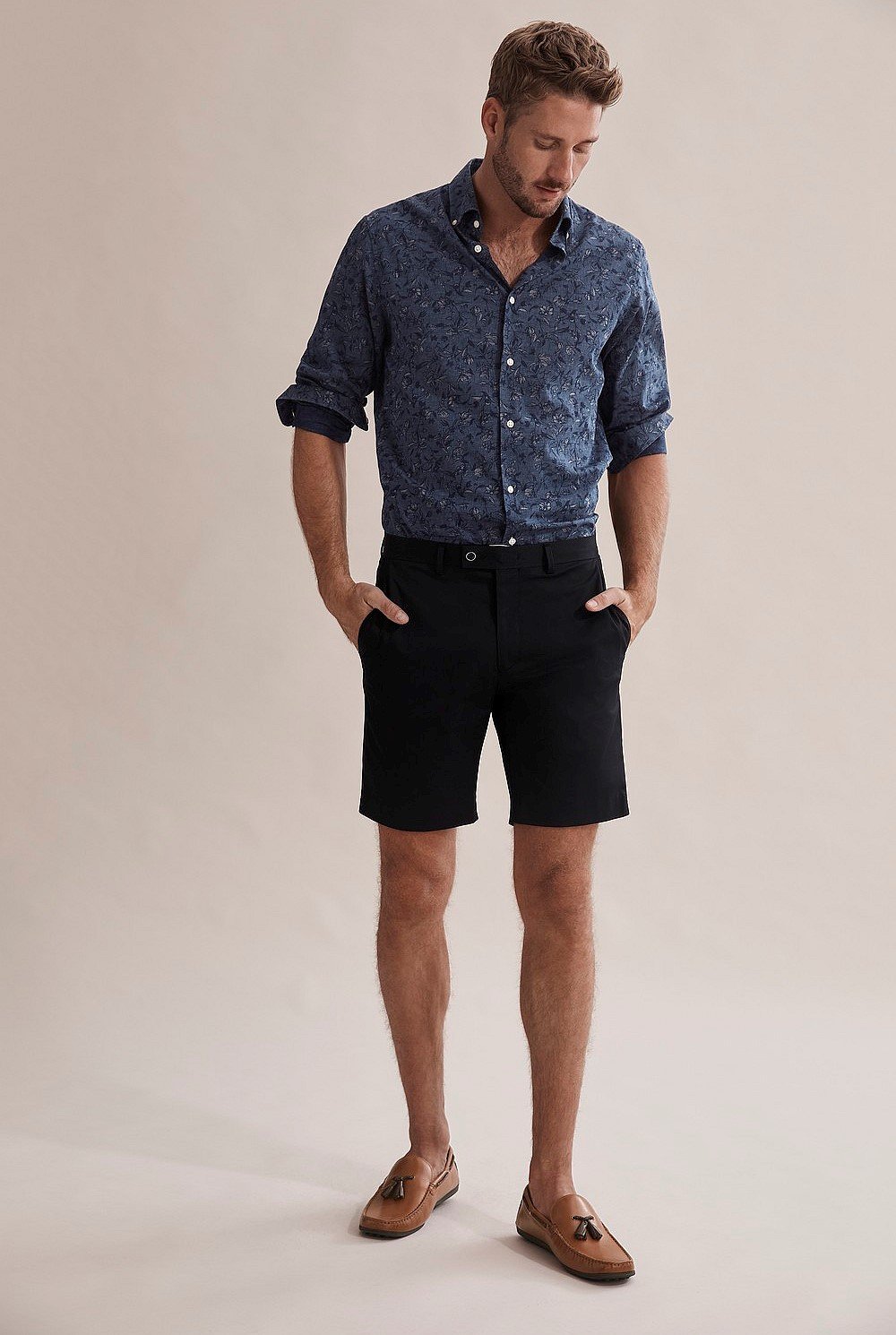 Regular Indigo Floral Shirt