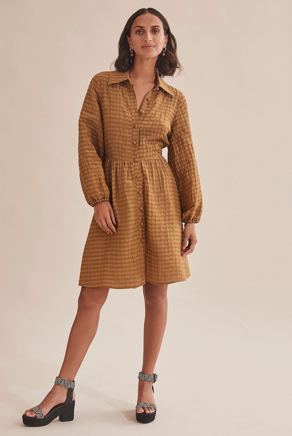 Puff Sleeve Mini Dress