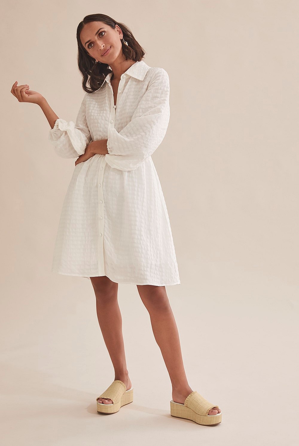 Puff Sleeve Mini Dress