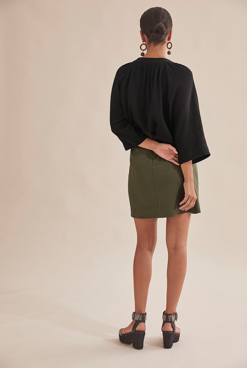 Gathered Ponte Skirt