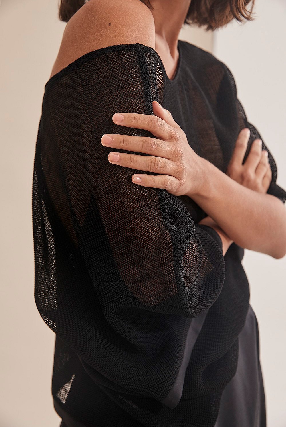 Mesh Kimono Sleeve Top