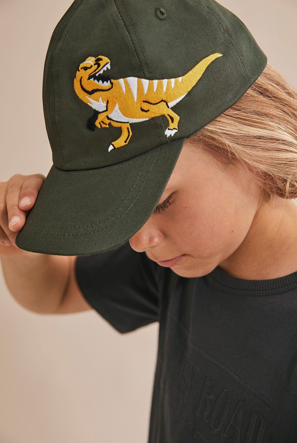 Embroidered Dinosaur Cap