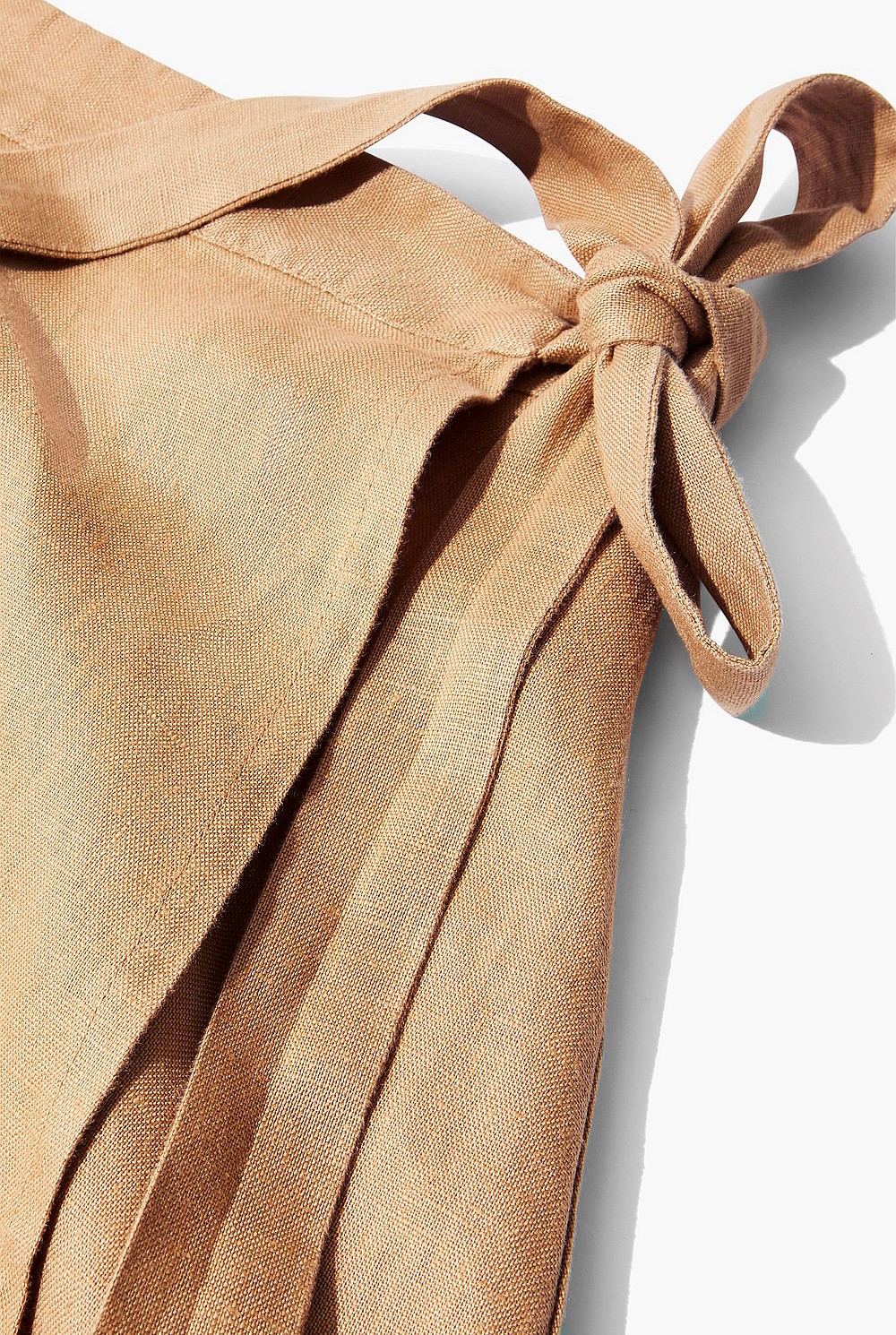 Linen Wrap Midi Skirt