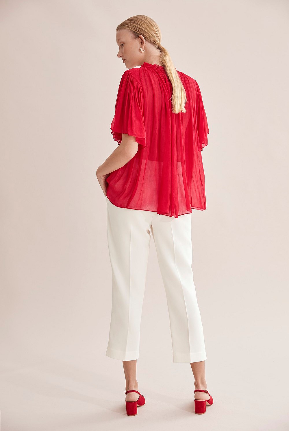 Ruffle Sleeve Blouse