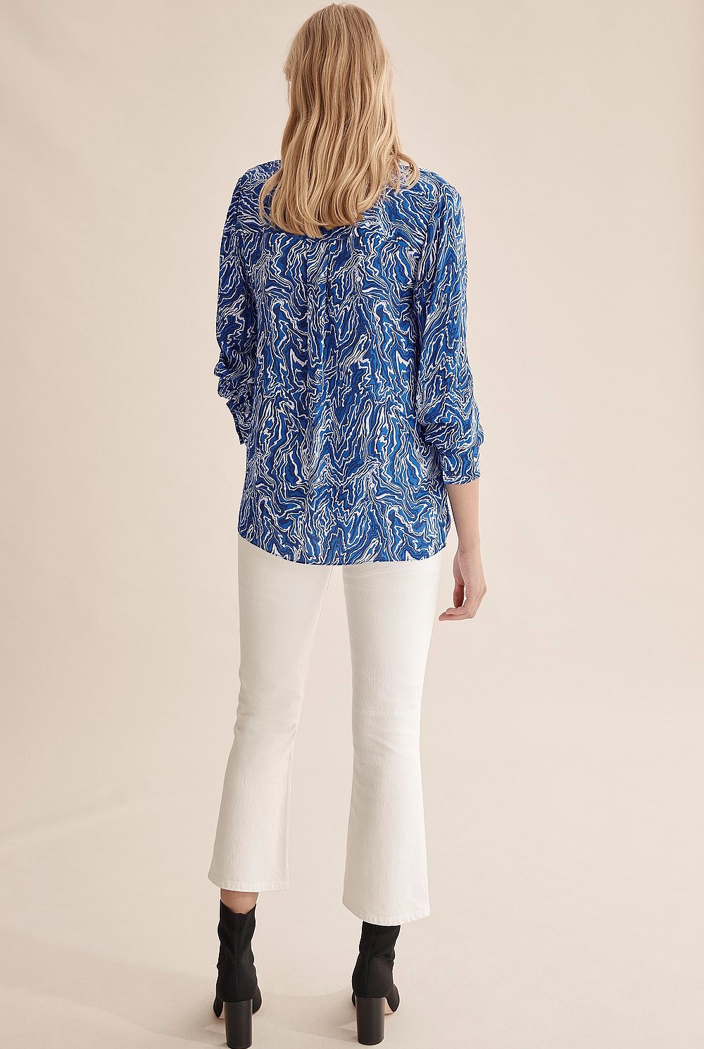 Urban Print Long Sleeve Blouse