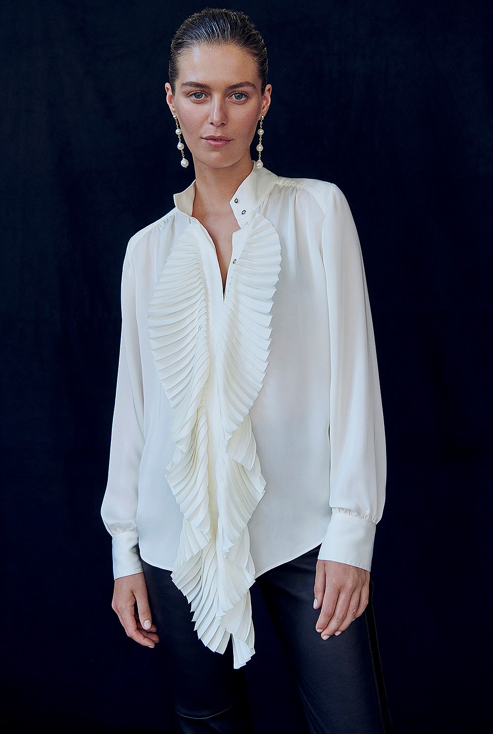 Pleat Bib Shirt