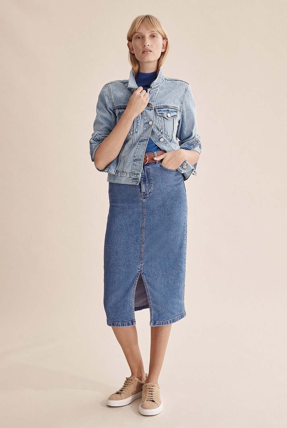 Midi Denim Skirt