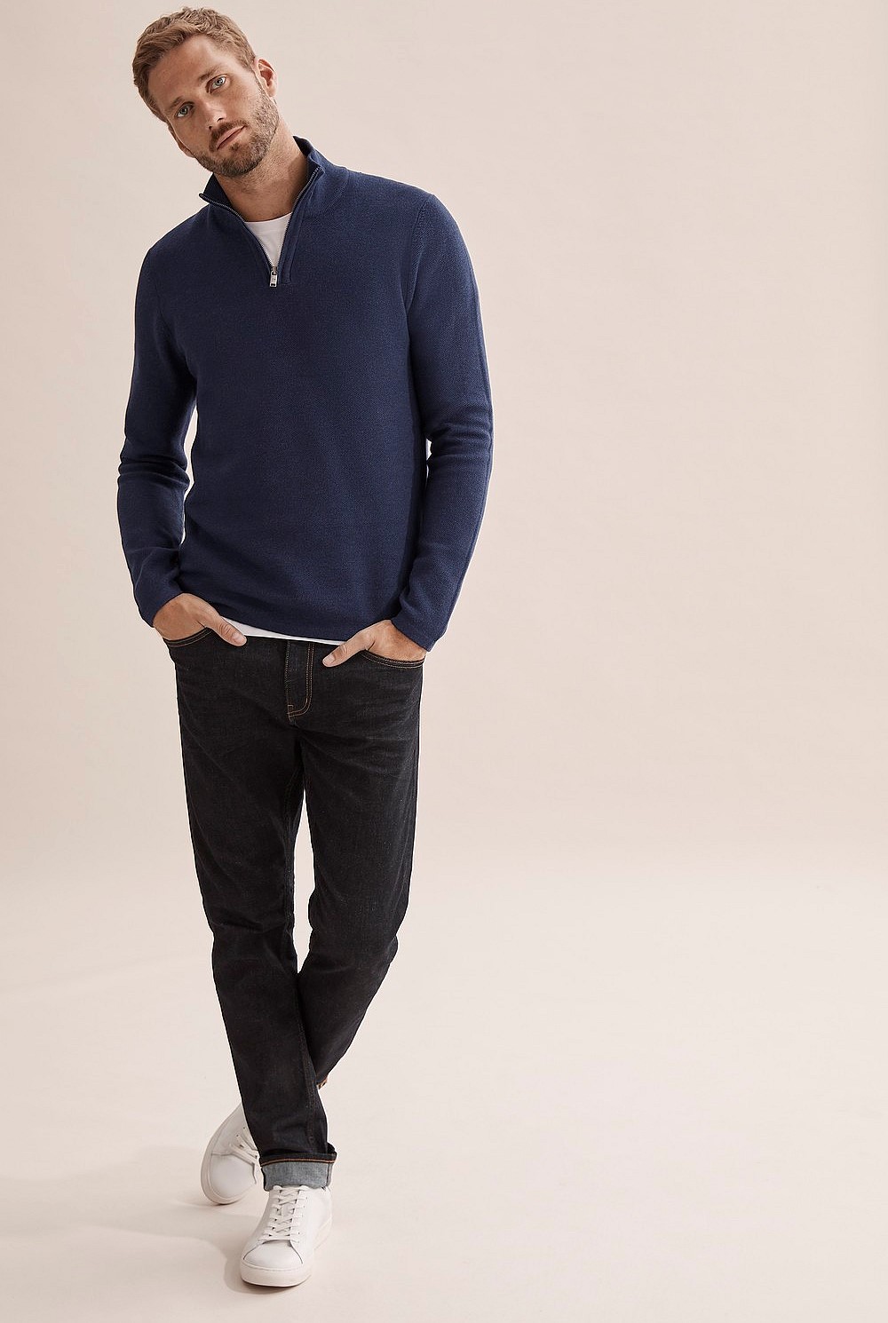 Australian Cotton Half Zip Knit