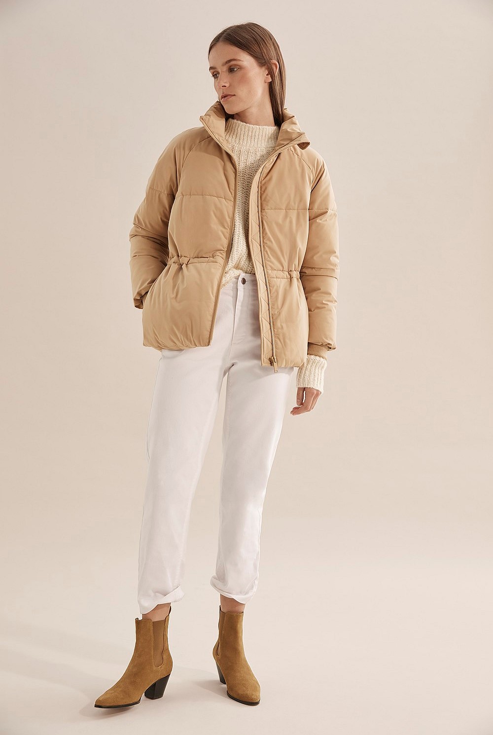 Short Recycled Polyester Puffer Jacket
