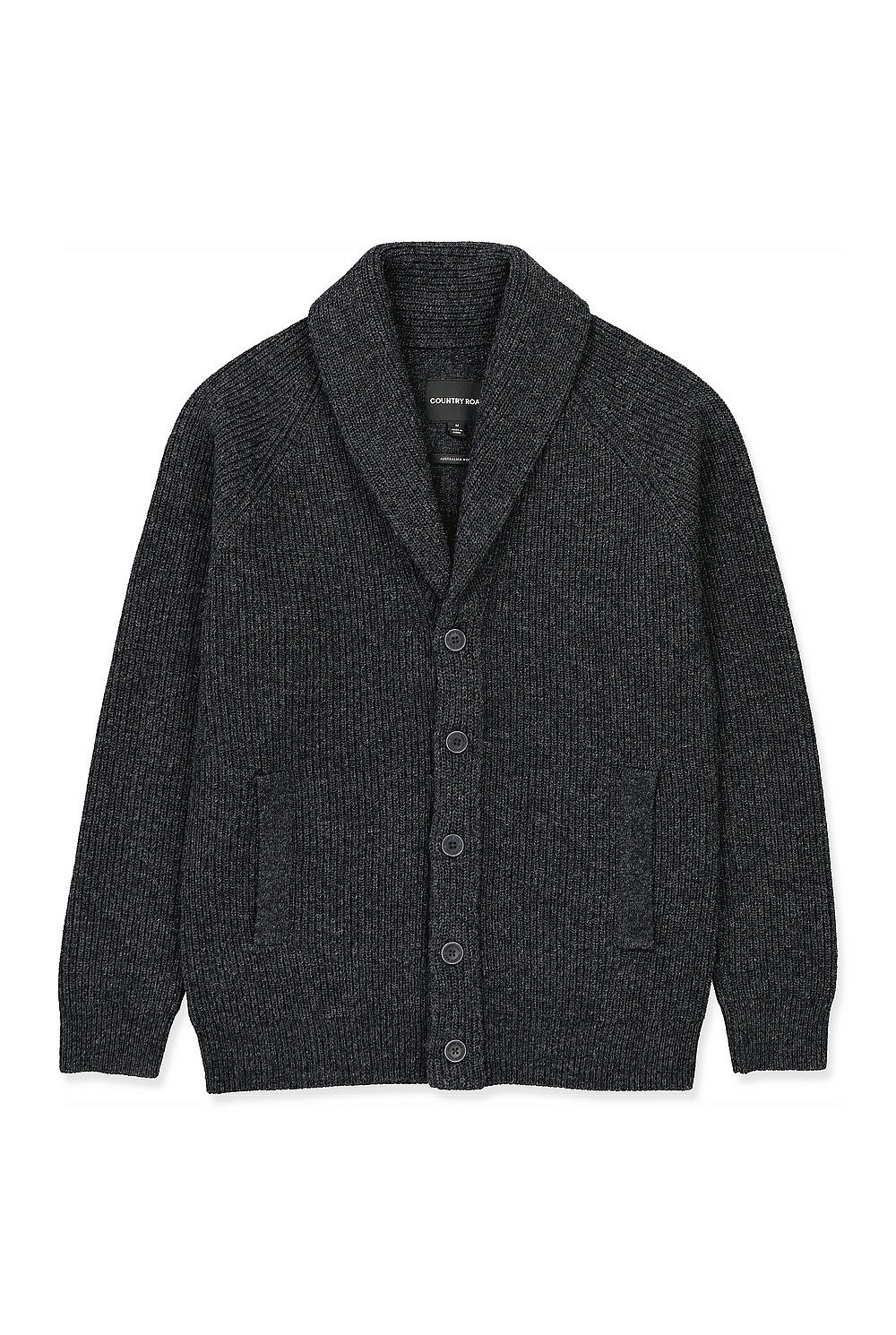 Australian Lambswool Rib Shawl Cardigan