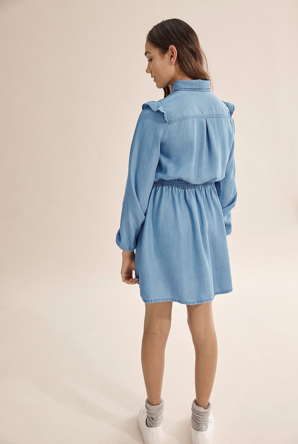 Teen Chambray Frill Dress