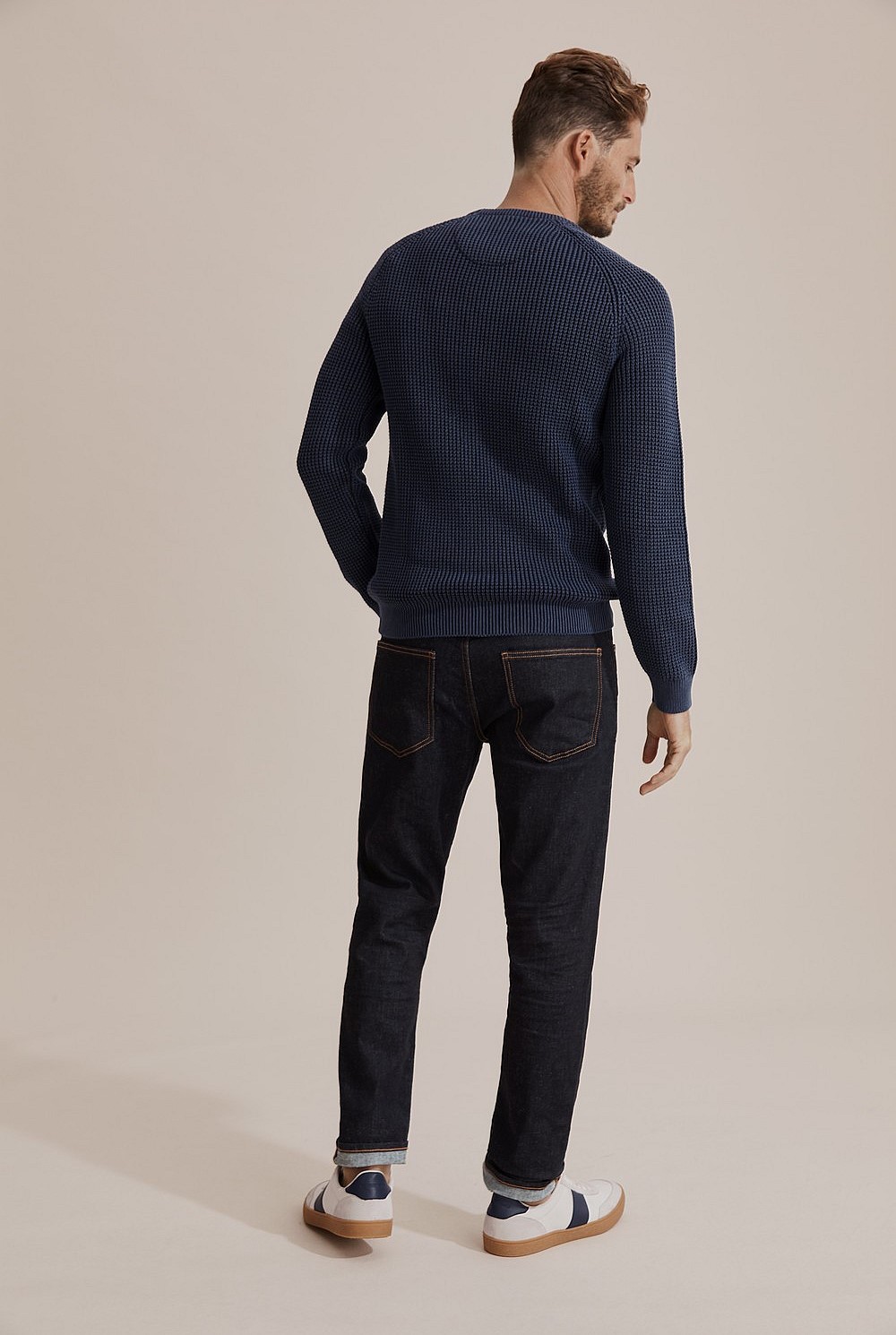 Waffle Cotton Crew Knit