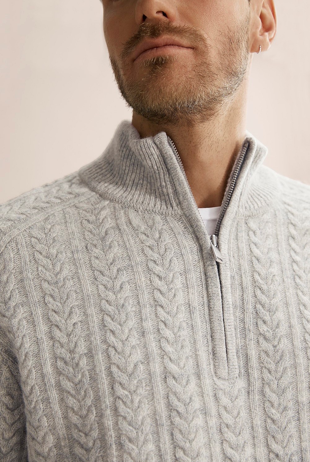 Cable Half Zip Knit