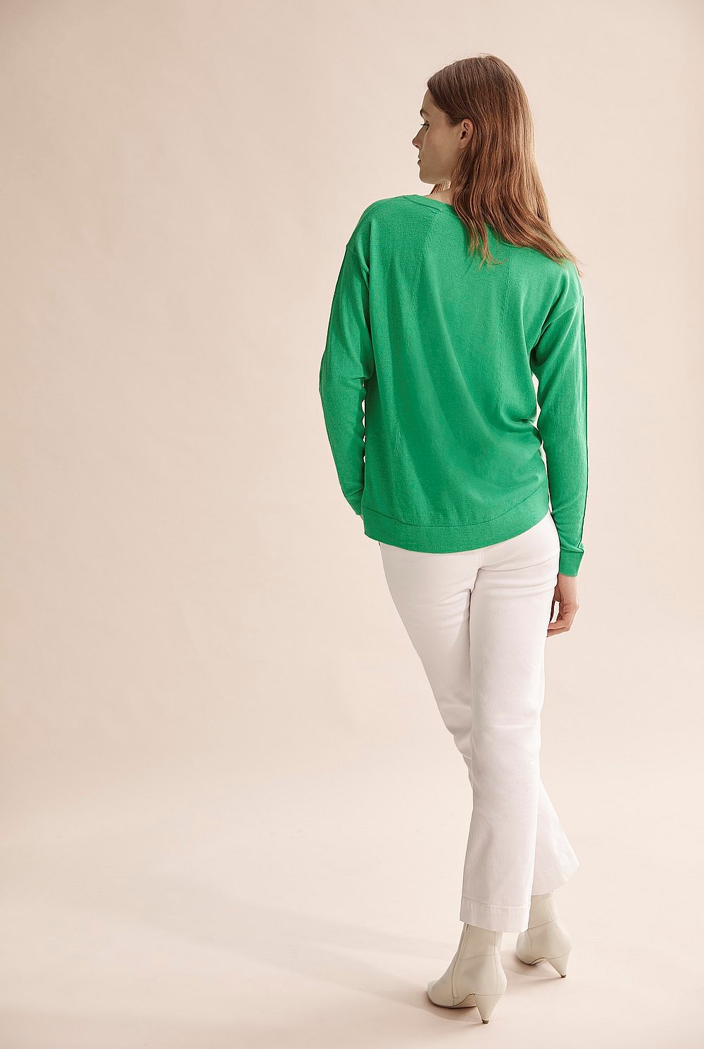 Boat Neck Wool Cotton Sweater