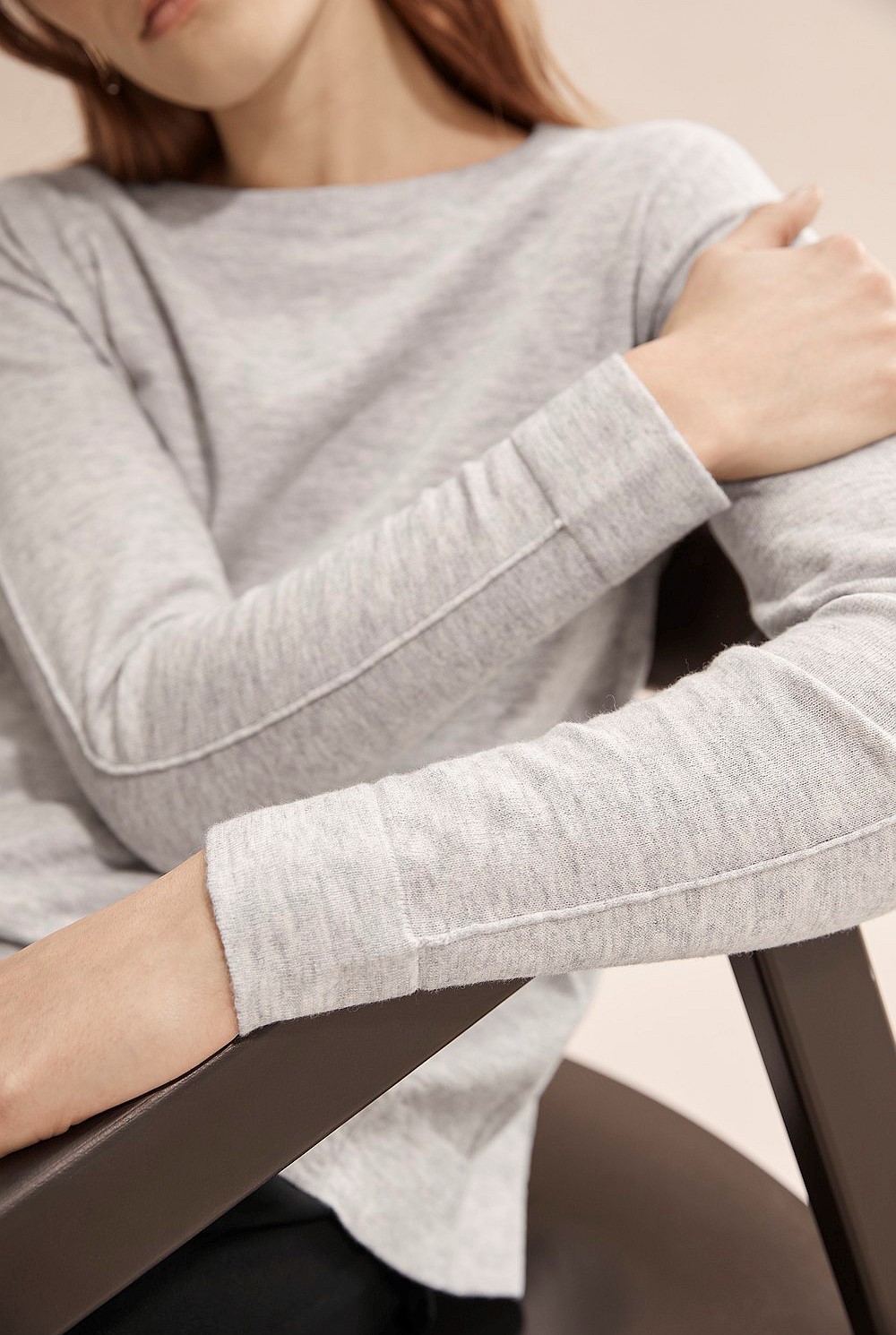 Boat Neck Wool Cotton Sweater