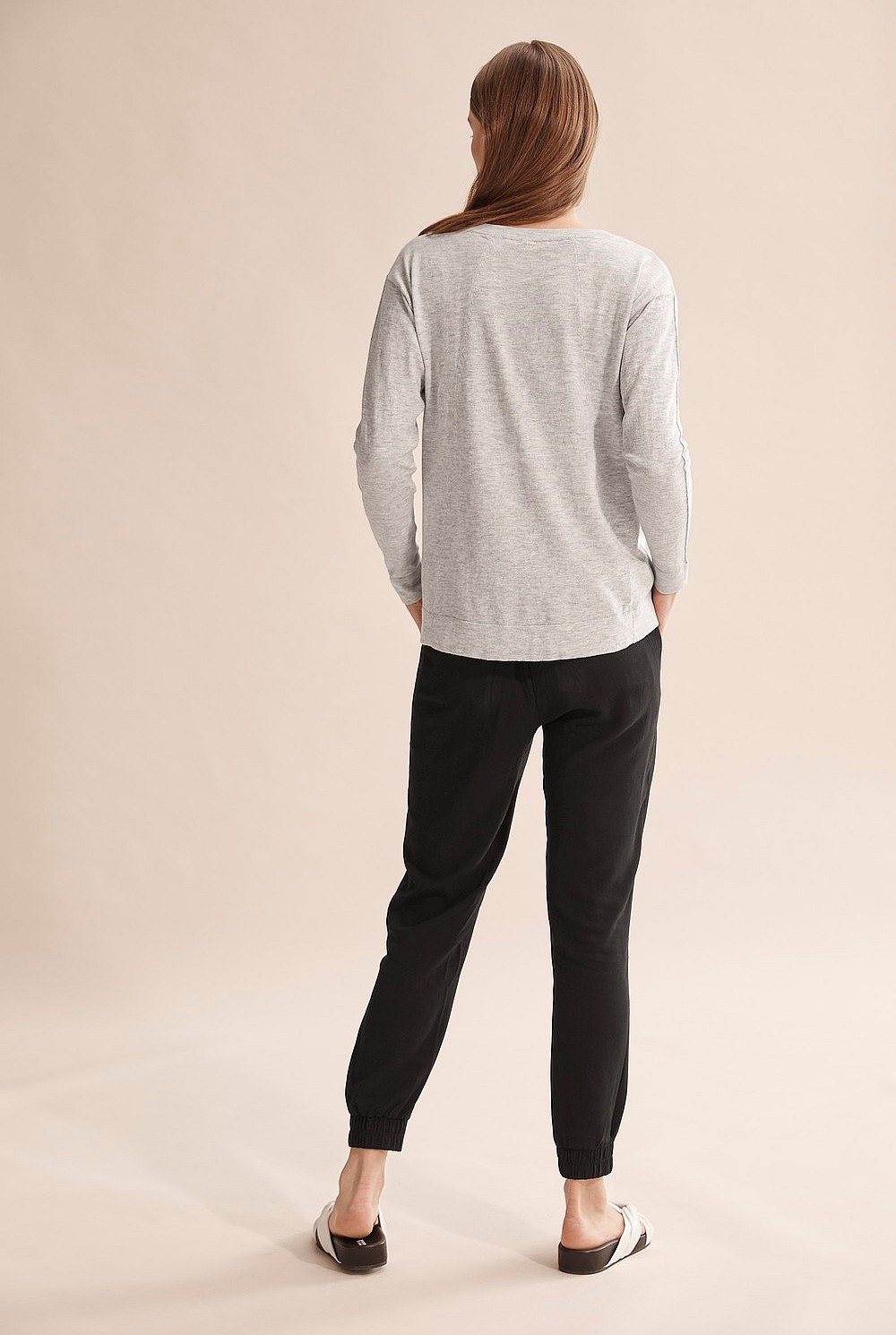 Boat Neck Wool Cotton Sweater