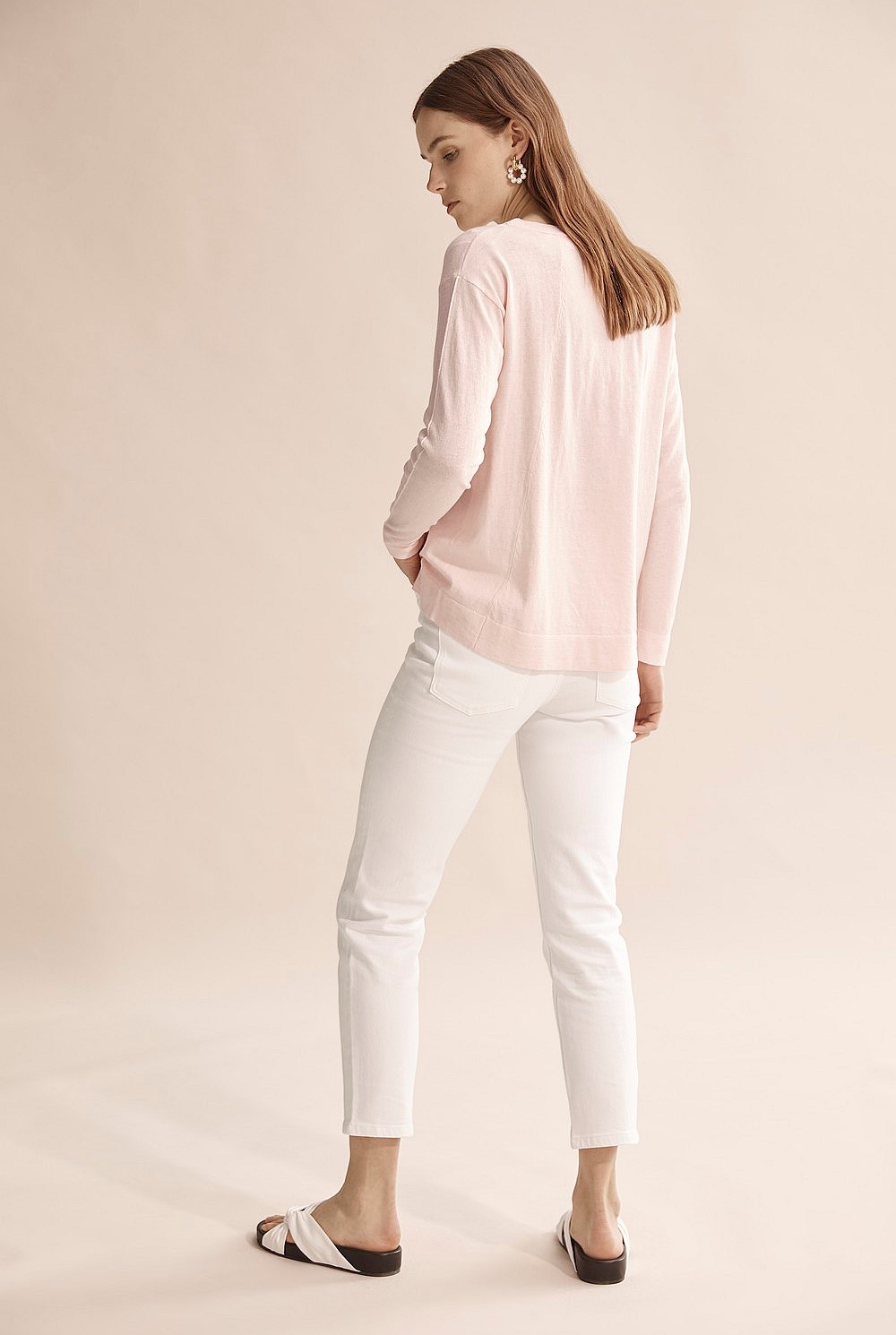 Boat Neck Wool Cotton Sweater