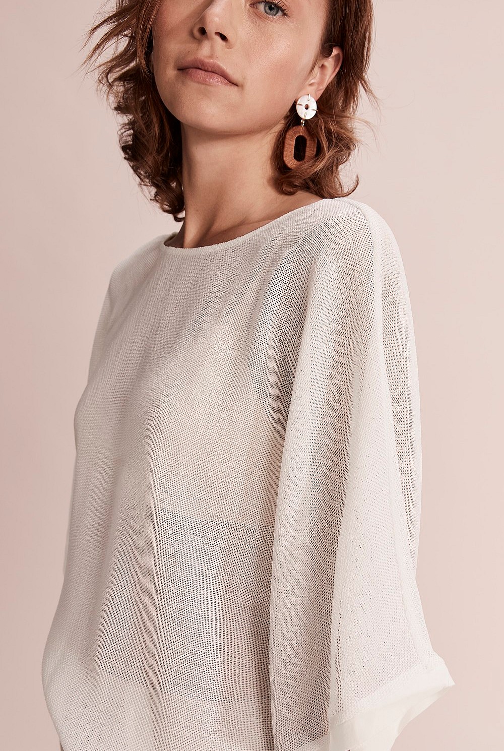 Mesh Kimono Sleeve Top
