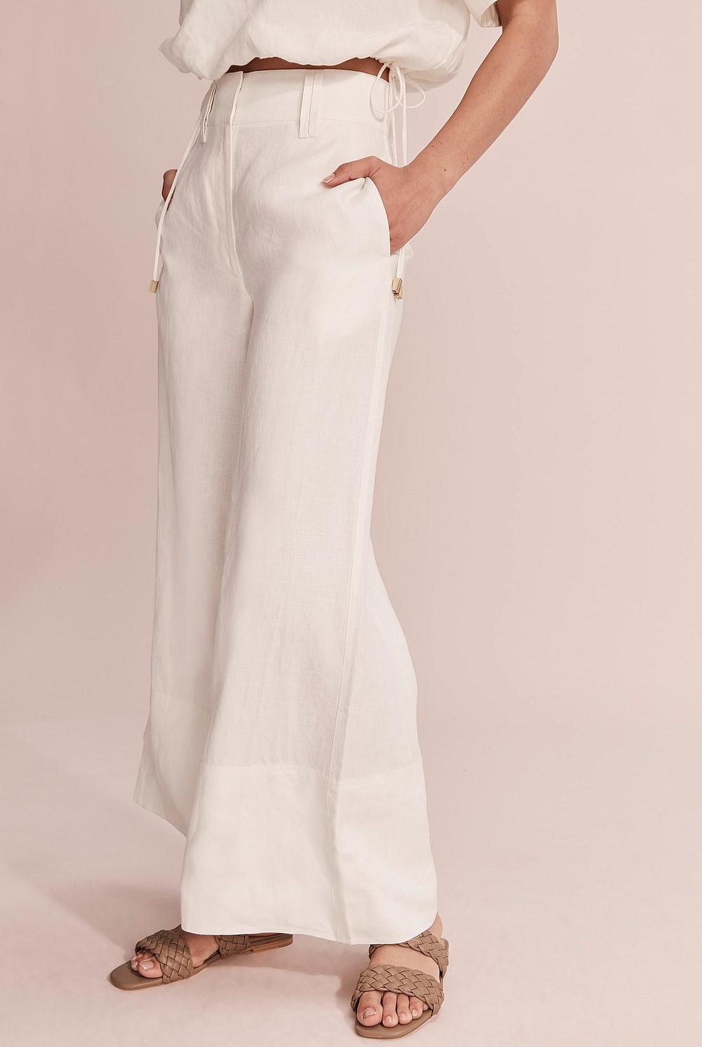 Organically Grown French Linen Wide Leg Pant