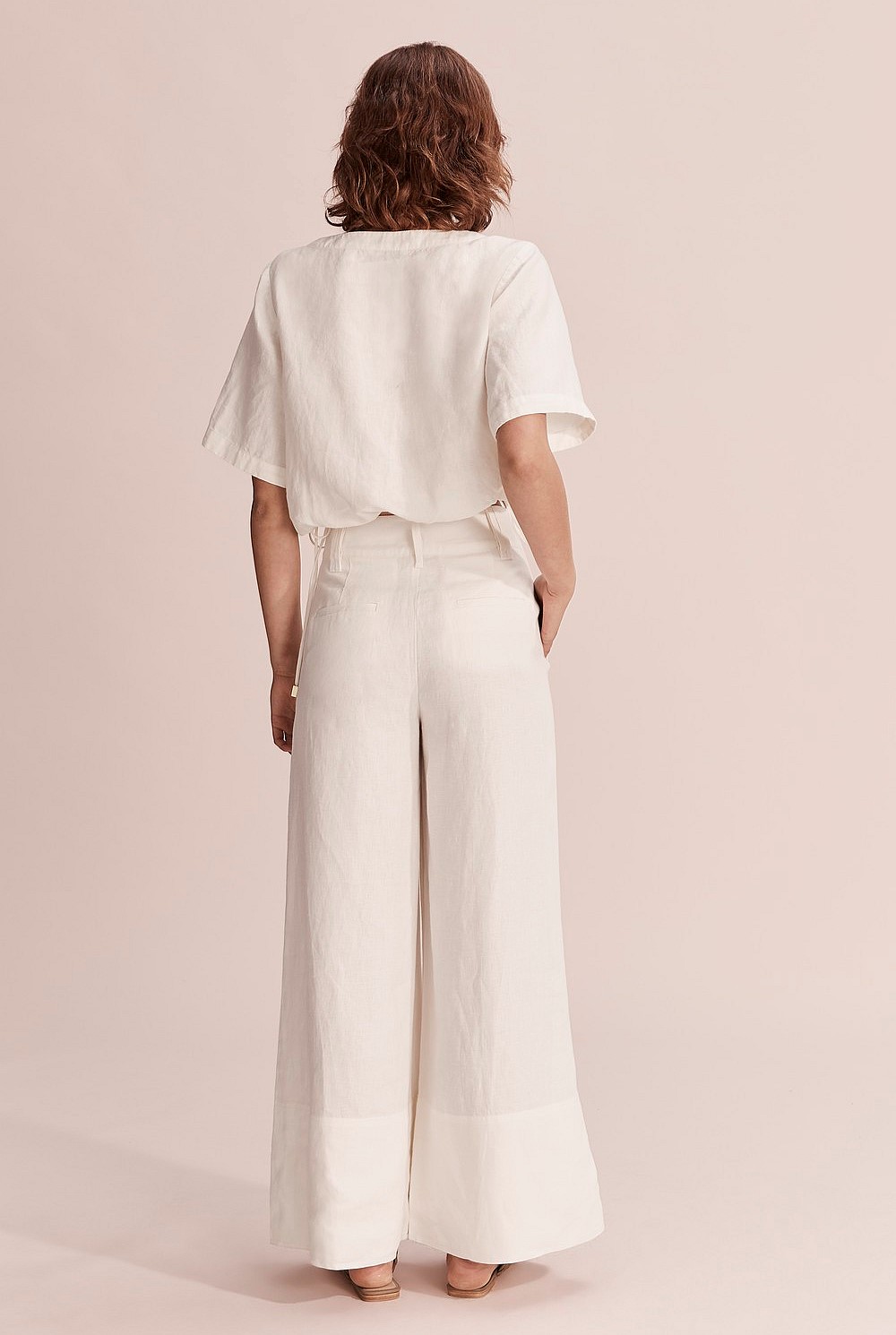 Organically Grown French Linen Wide Leg Pant