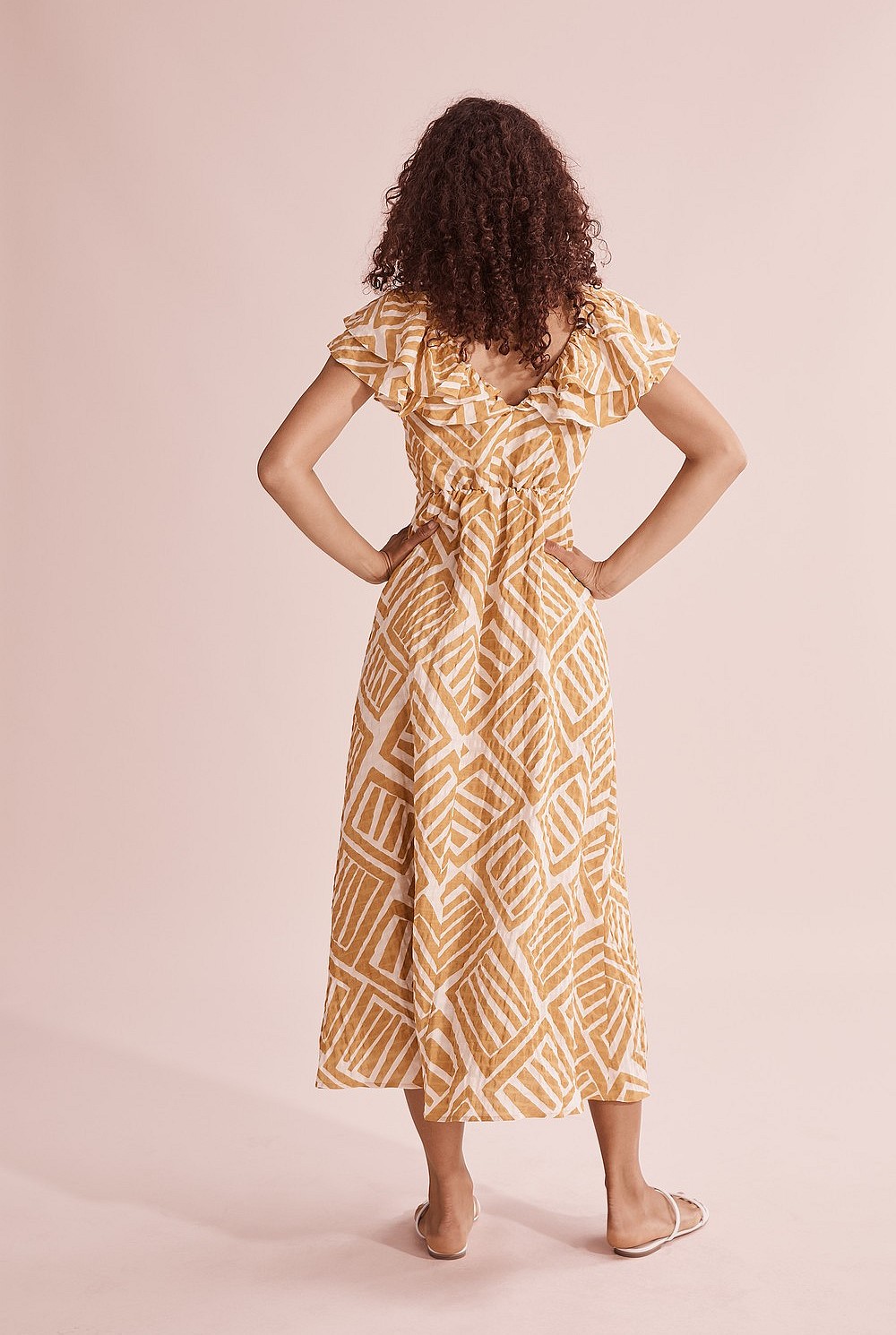 Print Ruffle Maxi Dress