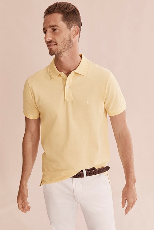 Lemon Verified Australian Cotton Pique Polo - T-Shirts | Country Road