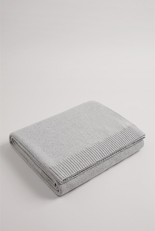 Grey Marle Organically Grown Cotton Heritage Knit Throw Organically