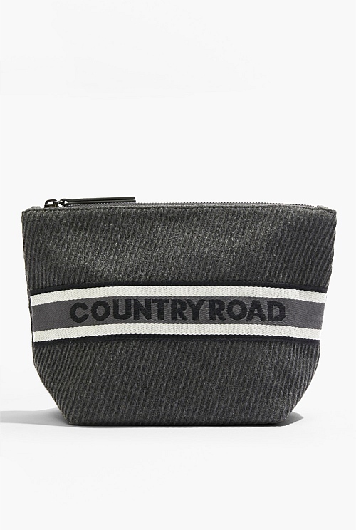 Charcoal Branded Tri Cosmetic Bag Bags Country Road