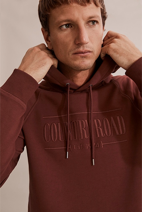 Russet Verified Australian Cotton Heritage Hooded Sweat Natural