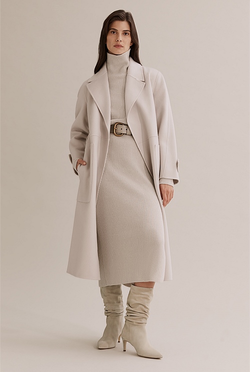 Putty Belted Soft Coat - Jackets & Coats | Country Road