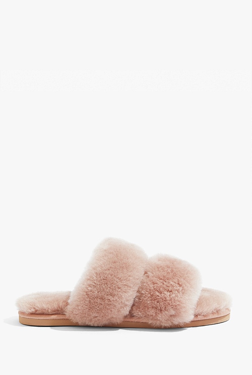 Camel Australian Made Shearling Double Slide - Flats | Country Road