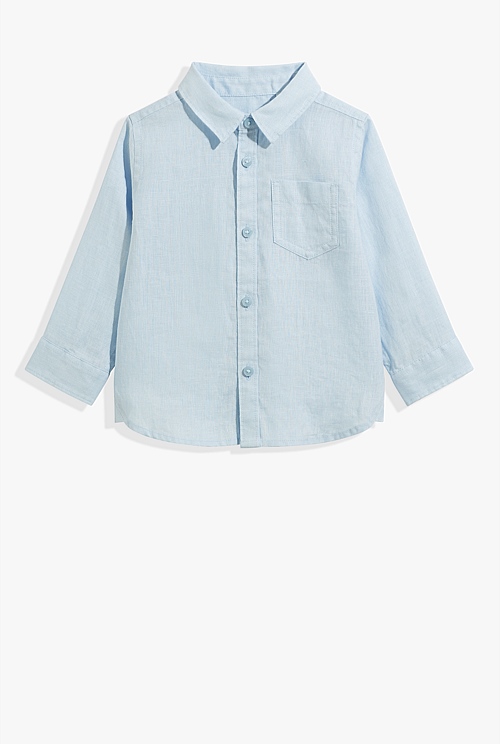 Pale Blue Organically Grown Linen Shirt - Organically Grown or Recycled ...
