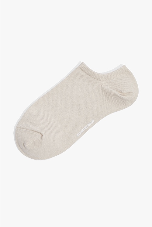 Stone Australian Cotton Sneaker Sock - Socks & Tights | Country Road