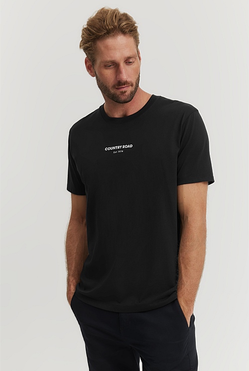 Black Australian Cotton Modern Logo T-Shirt - Best Sellers | Country Road