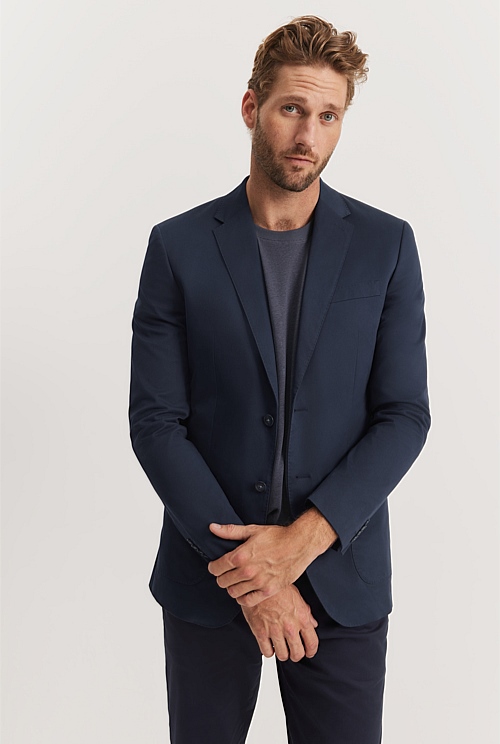 Ink Slim Fit Cotton Stretch Blazer - Jackets & Coats | Country Road