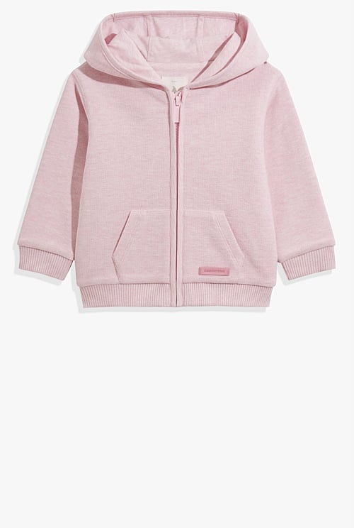 Pink Marle Organically Grown Cotton Textured Zip Through Sweat - Sweats ...