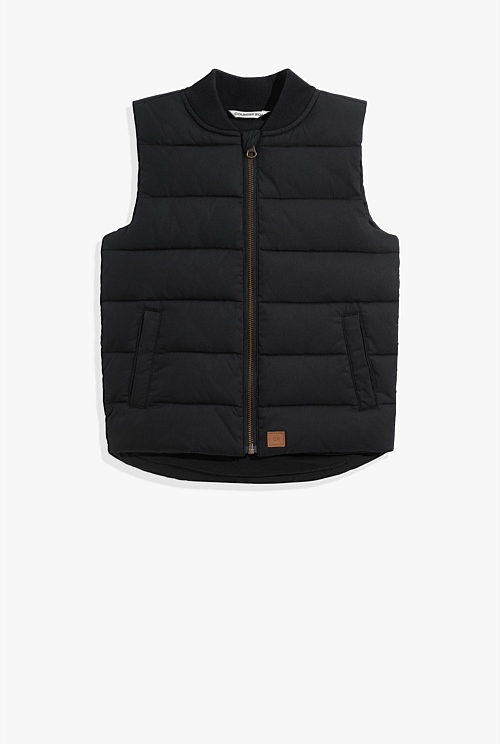 Black Rib Nylon Vest Jackets & Coats Country Road