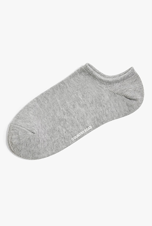 Grey Marle Australian Cotton Blend Sneaker Sock - Socks & Tights ...